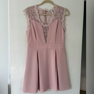 Elegant Pink Lace Dress